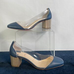 Christan Louboutin Blue Clear Wood Heels Shoes